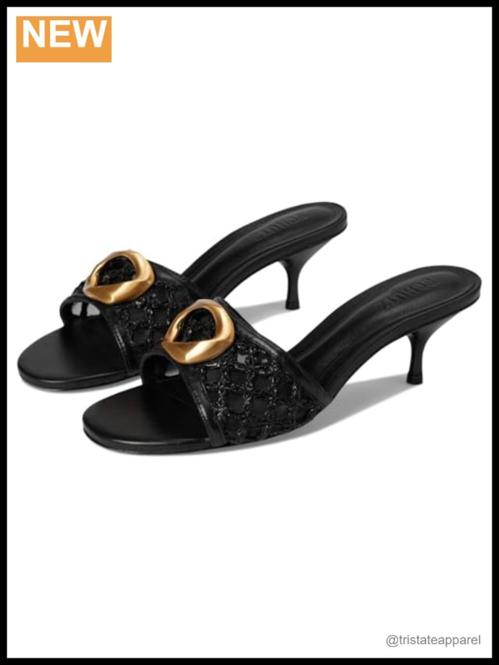 Leather Kitten Heel Embroidered Slingback Sandals Formal Evening